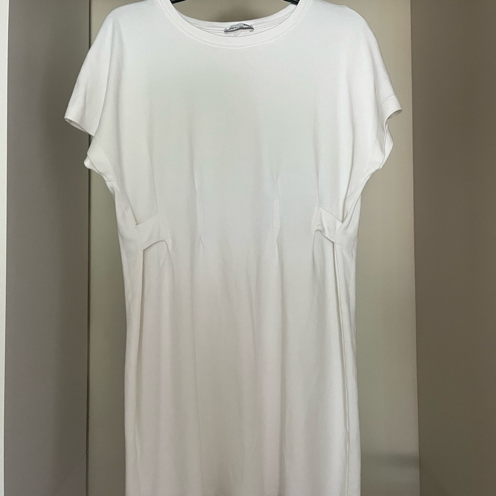 Zara White Short Sleeve Dress